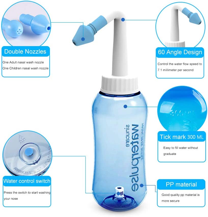 Baby Nose Cleaner - 300/500ml Nasal Irrigator Rinse Bottles Waterpulse